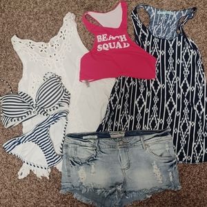 PINK goes for Blue and White size small bundle